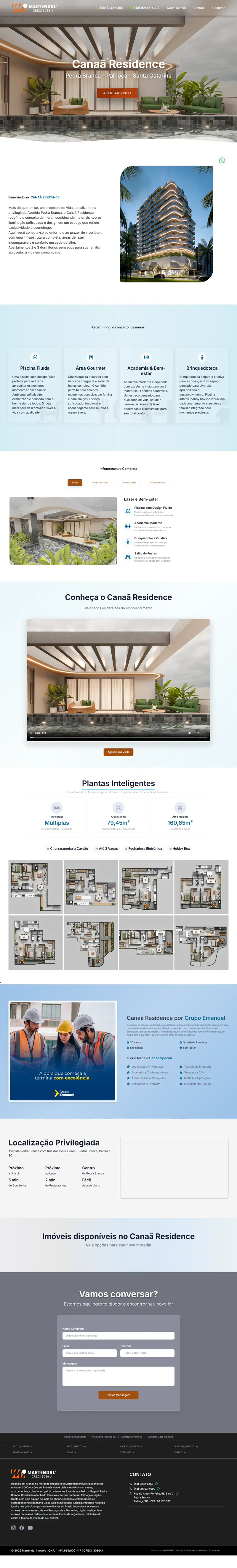 Landing page Canaã Residence criada pela Vibe Sites