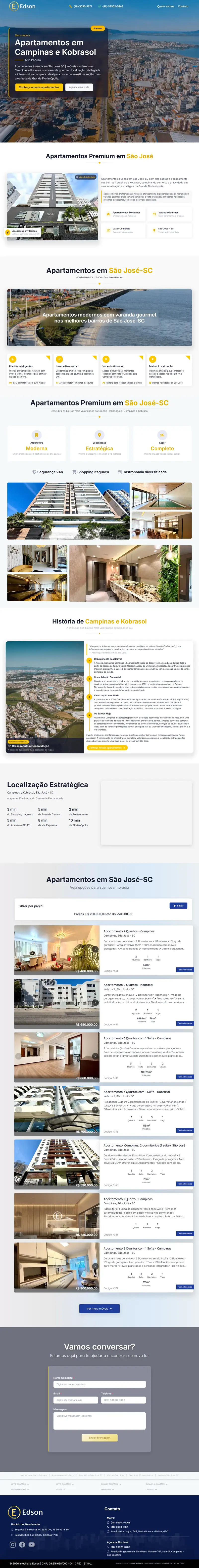 Landing page Apartamentos em São José SC criada pela Vibe Sites