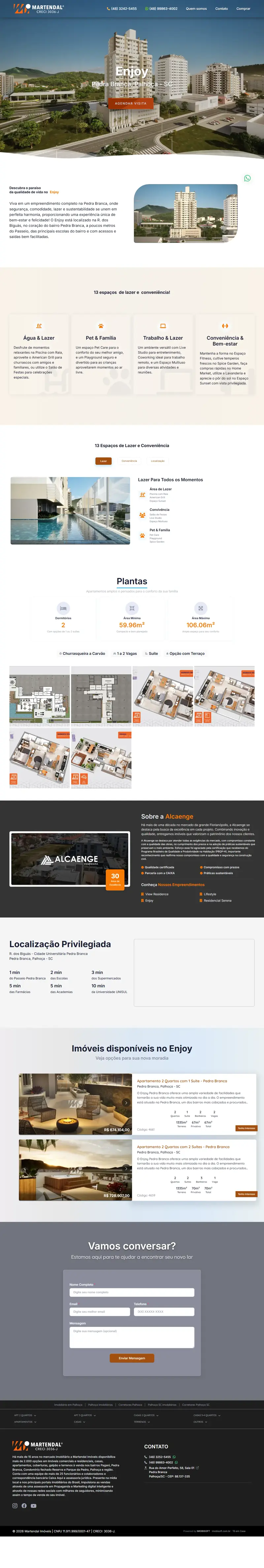 Landing page Enjoy criada pela Vibe Sites