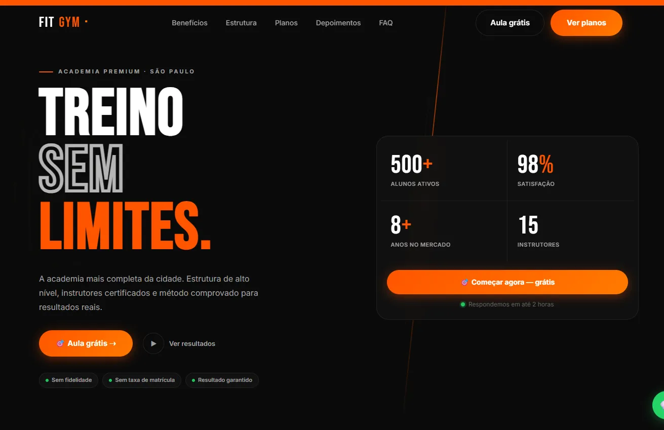 FitGym Landing Page