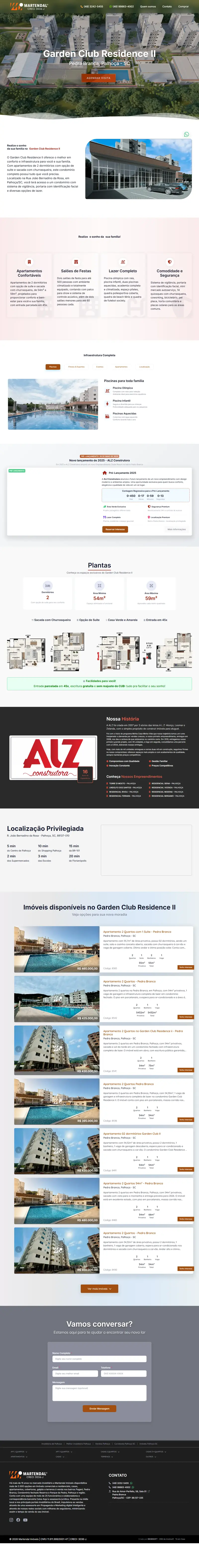 Landing page Garden Club Residence 2 criada pela Vibe Sites