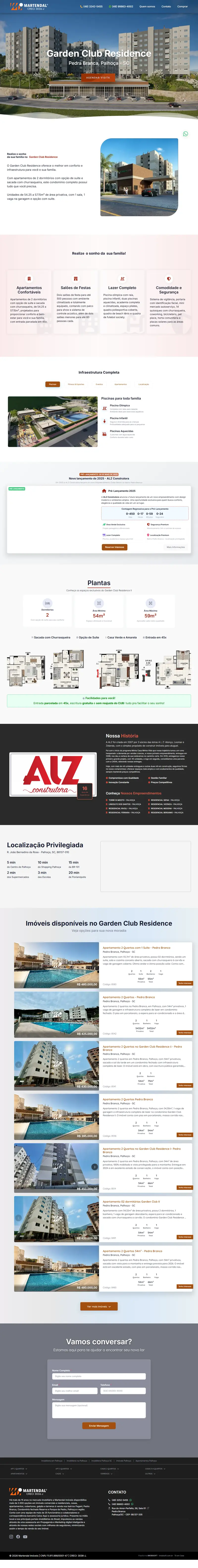 Landing page Garden Club Residence criada pela Vibe Sites