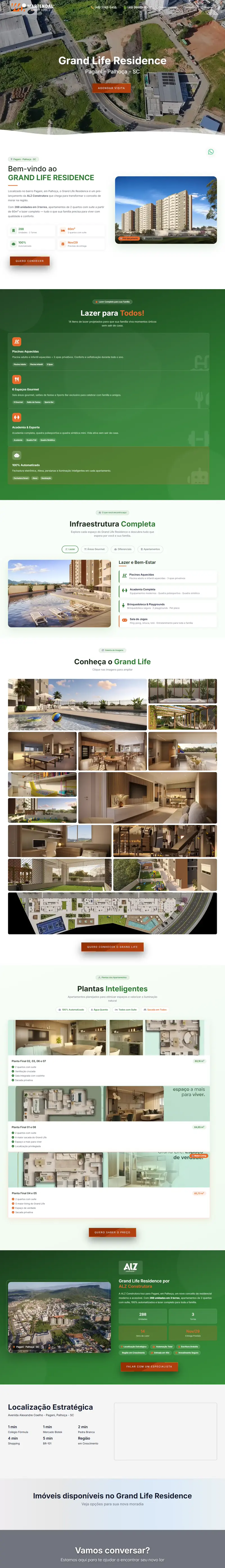 Landing page Grand Life criada pela Vibe Sites