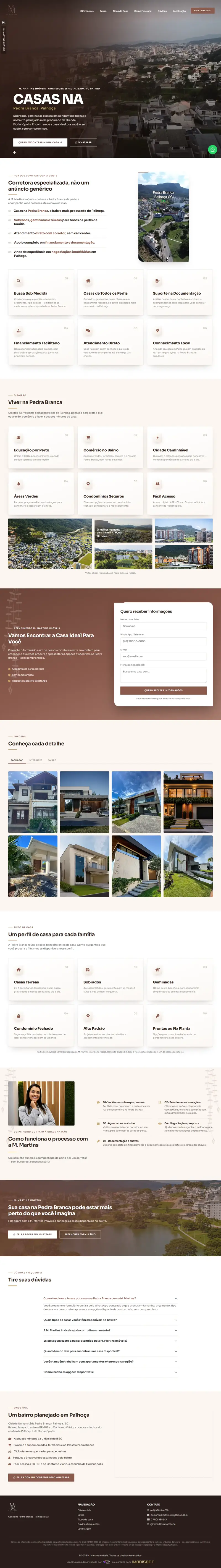 Landing page Casas na Pedra Branca criada pela Vibe Sites