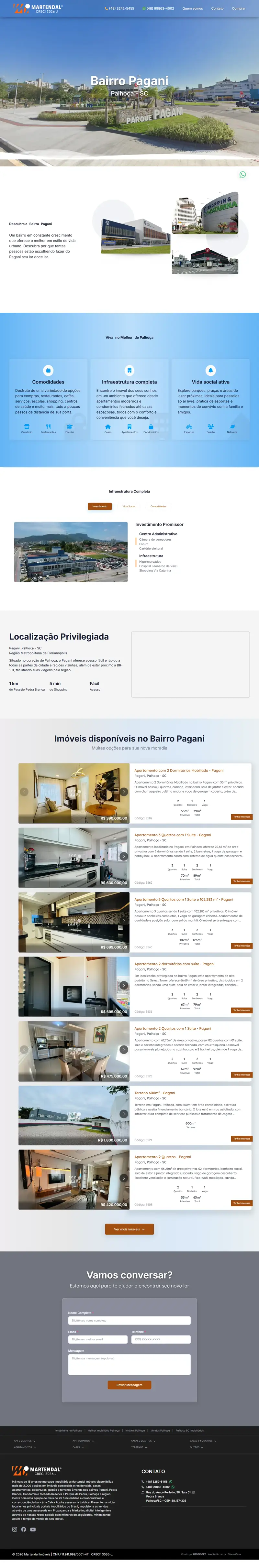 Landing page Pagani criada pela Vibe Sites