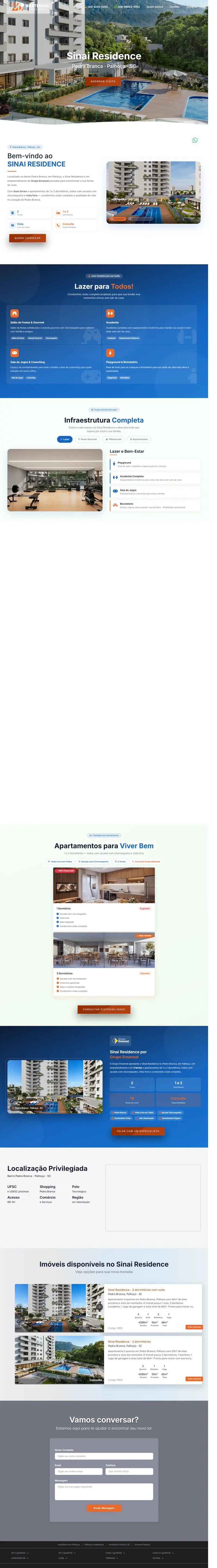 Landing page Sinai Residence criada pela Vibe Sites